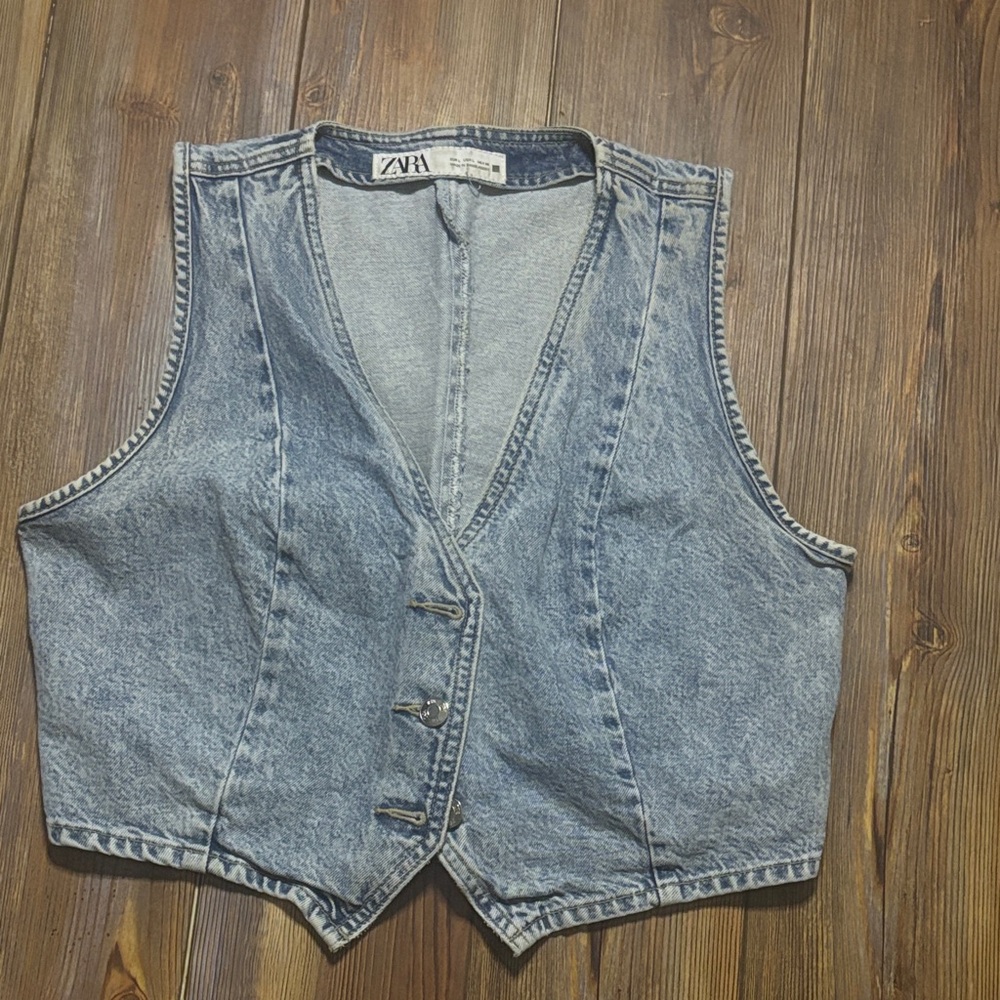 Zara Blue Denim Vest